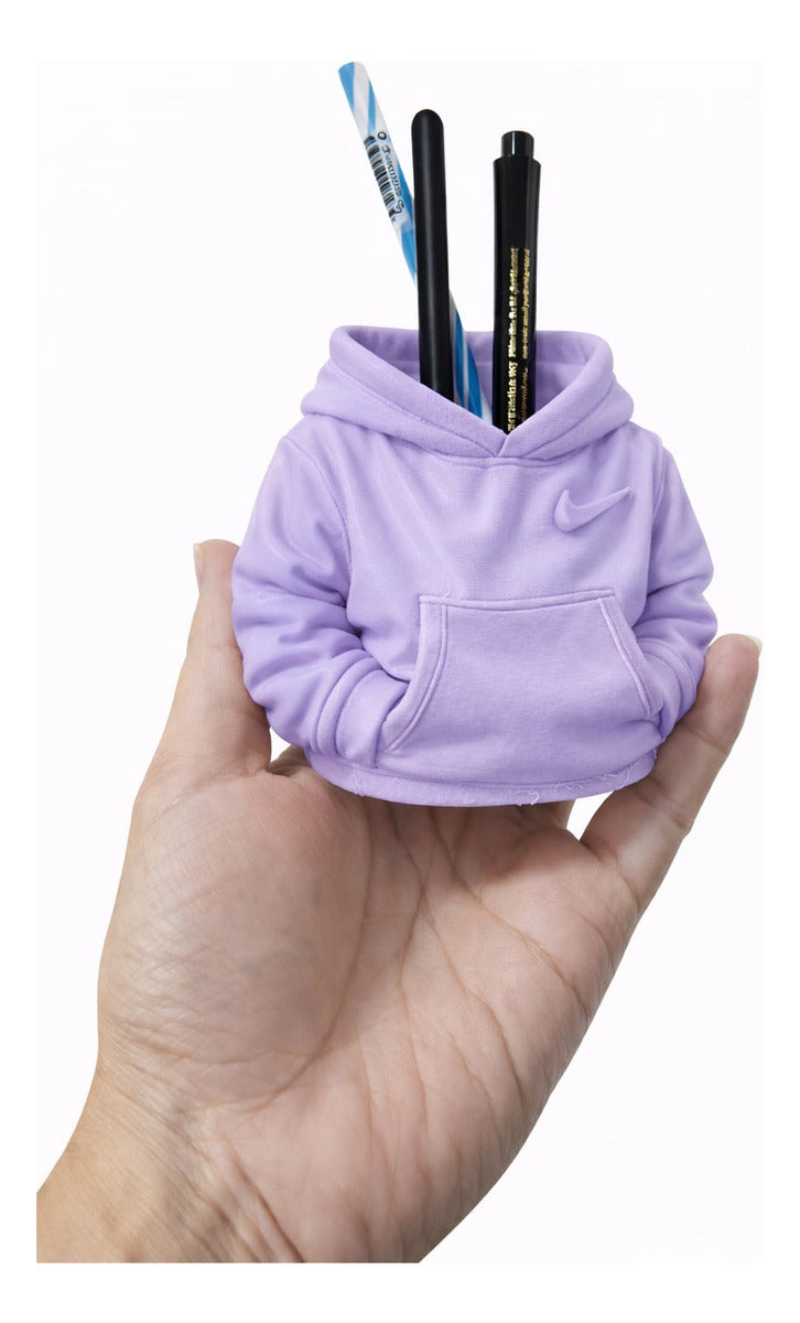 porta caneta moleton com capuz lilás