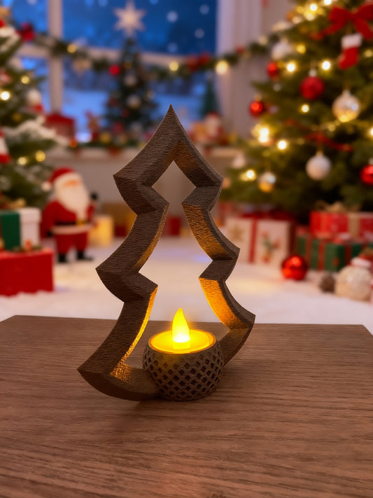 Enfeite De Natal Em Árvore Com Vela Artificial Marrom