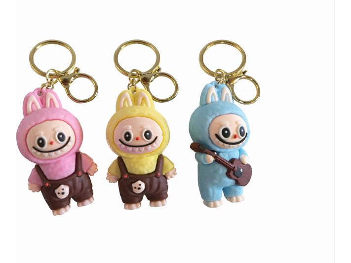 Kawaii 3D Rubber Labubu Keychain 7x 3