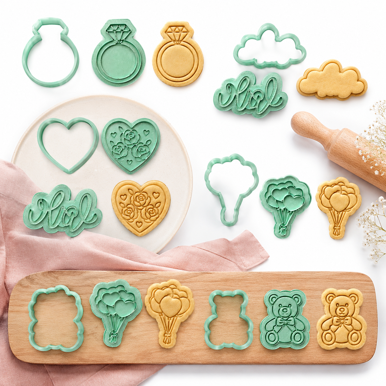 Cortadores personalizados de biscoito massinha e biscuit