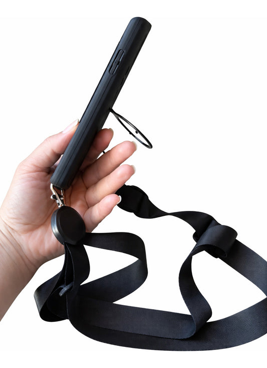 iPhone 13 Anti-Impact Case with Rotating Ring and Strap