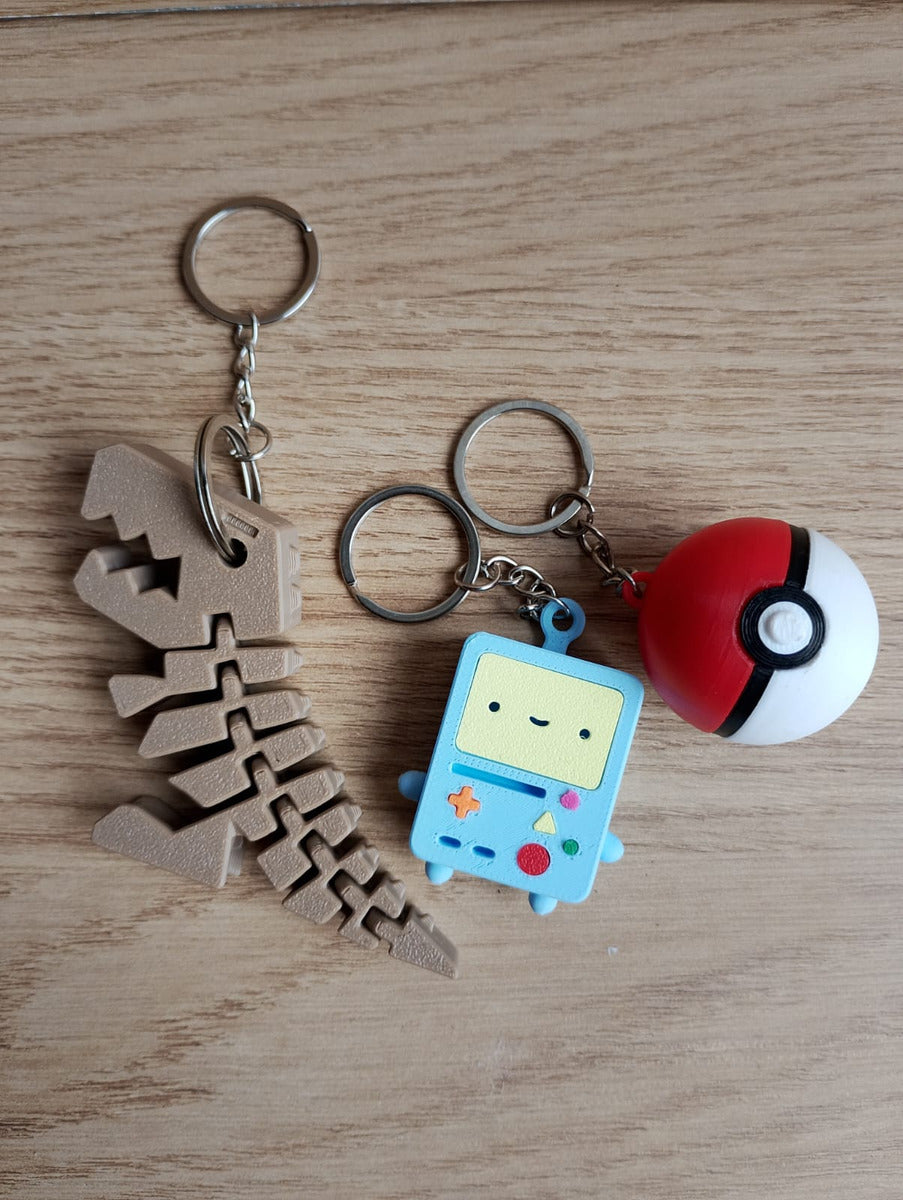 Set of 3 Articulated 3D Dinosaur Keychain Geek Collectible