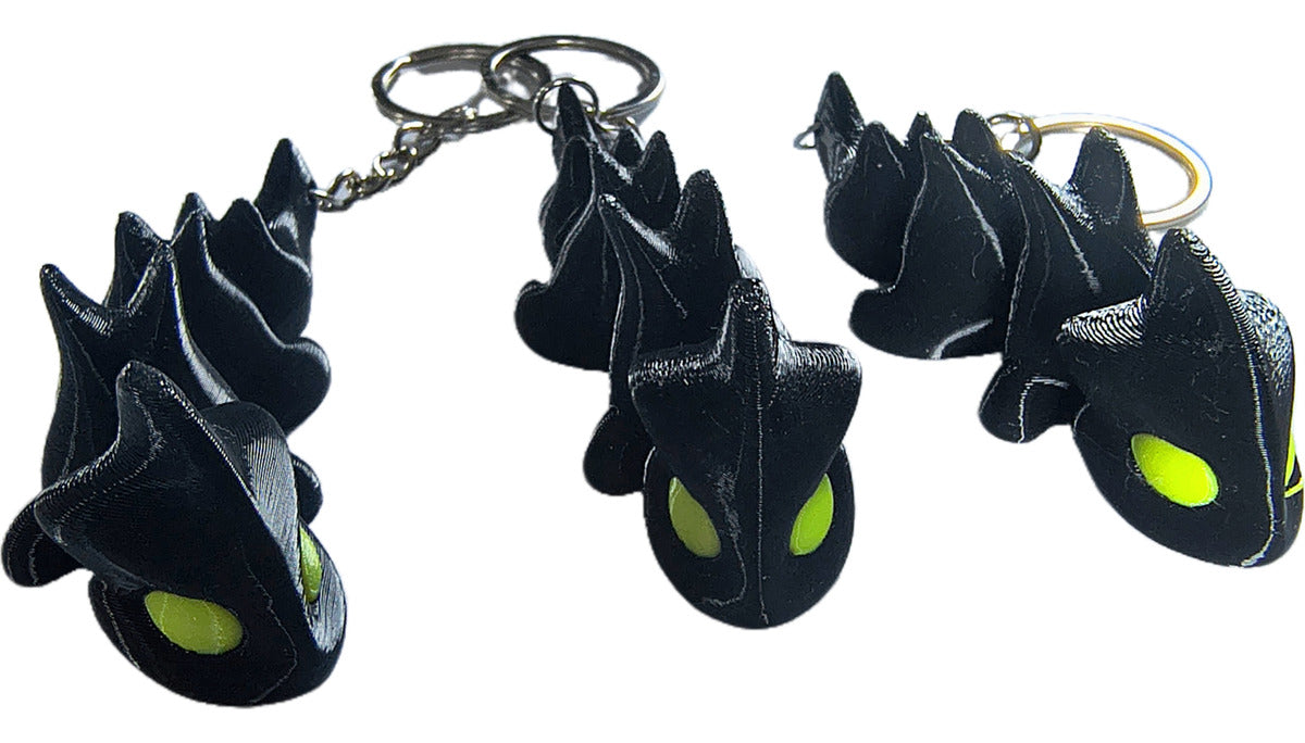 Toothless Dragon Keychain Kit - Articulated - 3 Units