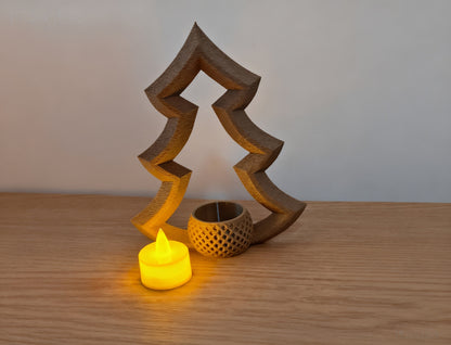 Brown Artificial Candle Christmas Tree Ornament
