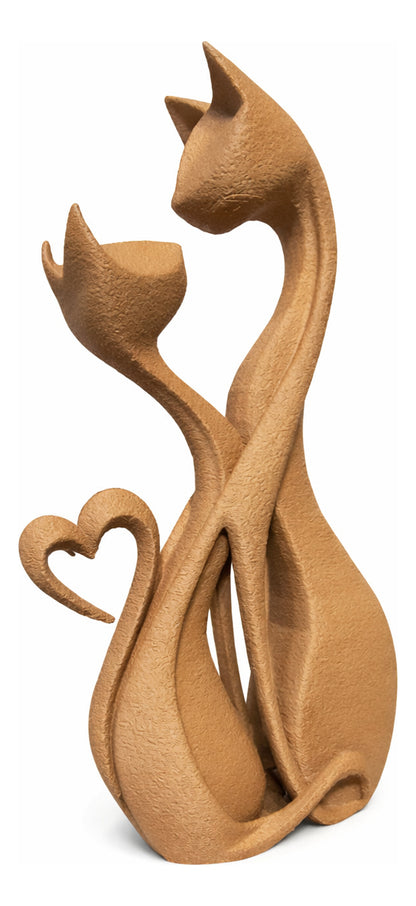 Estátua Decorativa  Gatos Apaixonados 3d 20 Cm