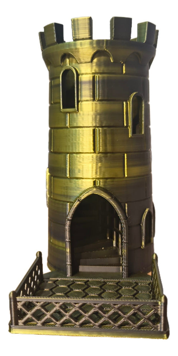 Castelo  13cm   Para Dado D20 1,7cm  Duo Verde E Preto Game
