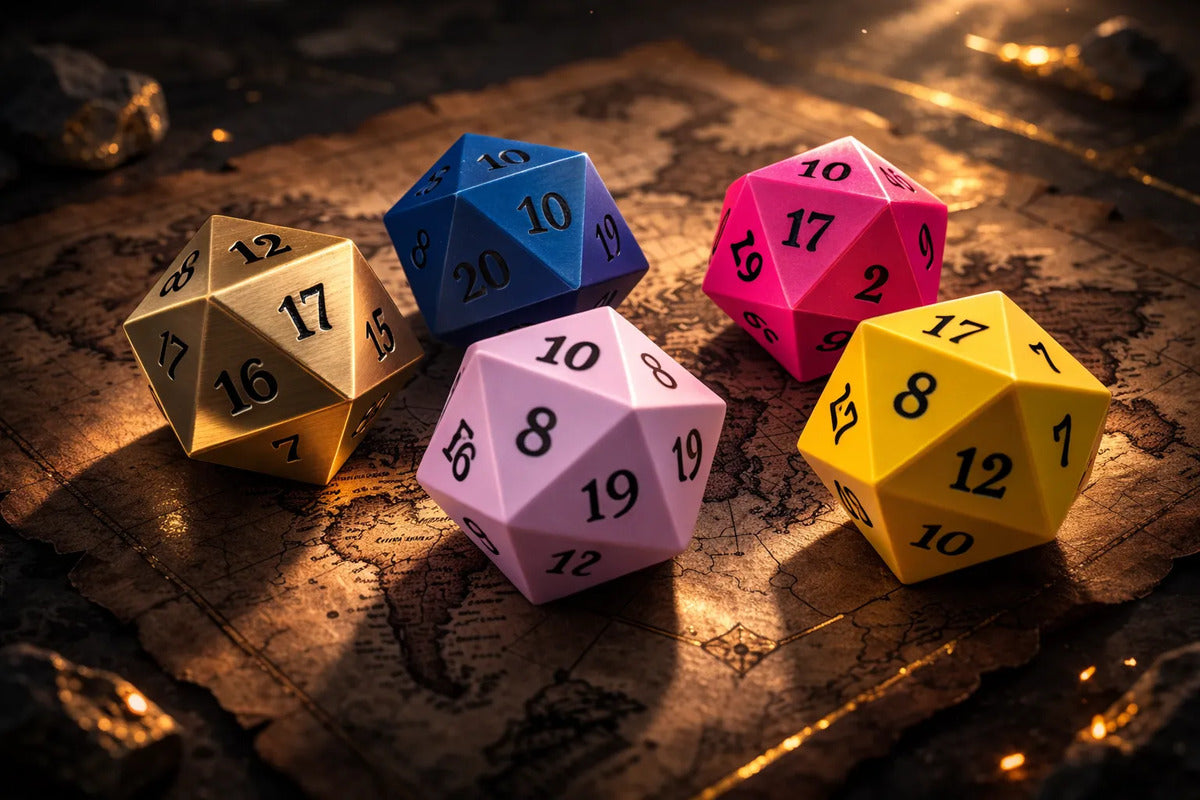 Kit 6 Dados D20 Faces Premium Rpg Jogos 3d 5cm 29g Colorido
