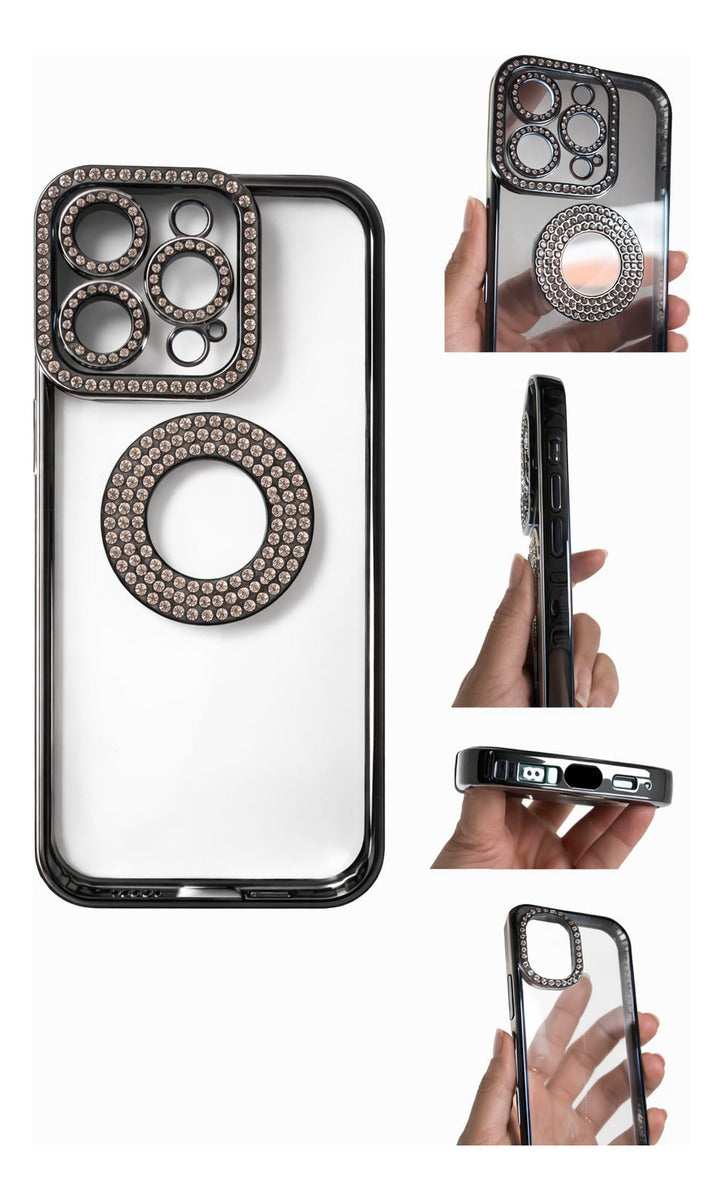 Capinha Transparente Com Strass Compatível Com iPhone 15pro
