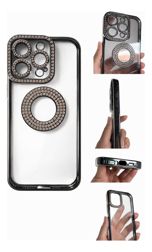 Capinha Transparente Com Strass Compatível Com iPhone 15pro