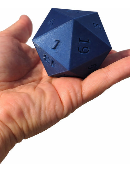 Dado D20 20 Faces - Premium Rpg Mesa Jogos 3d 5cm 29g Azul