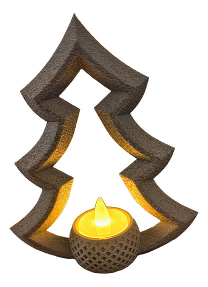 Brown Artificial Candle Christmas Tree Ornament
