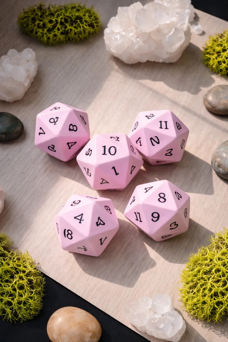 Kit 6 Dados D20 Faces Premium Rpg Jogos 3d 5cm 29g Colorido