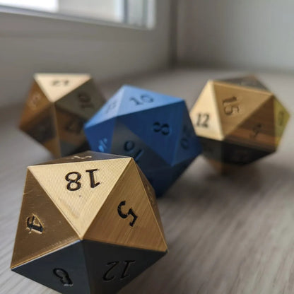 Dado D20 20 Faces - Premium Rpg Mesa Jogos 3d 5cm 29g Azul