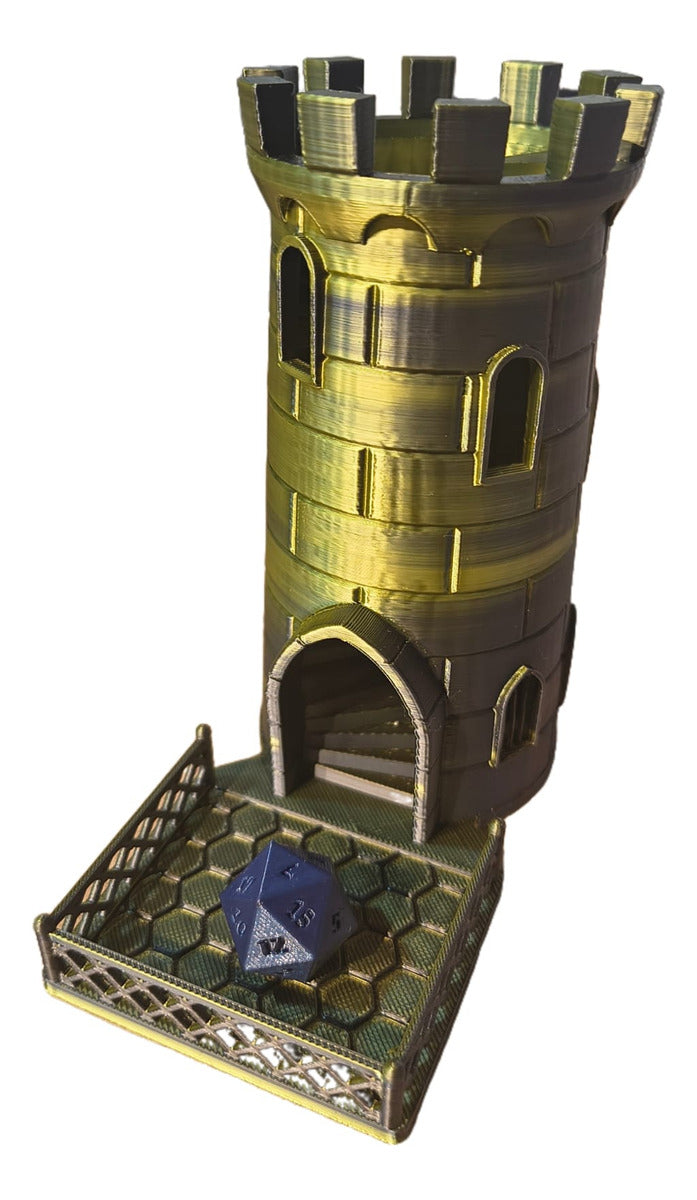 Castelo  13cm   Para Dado D20 1,7cm  Duo Verde E Preto Game