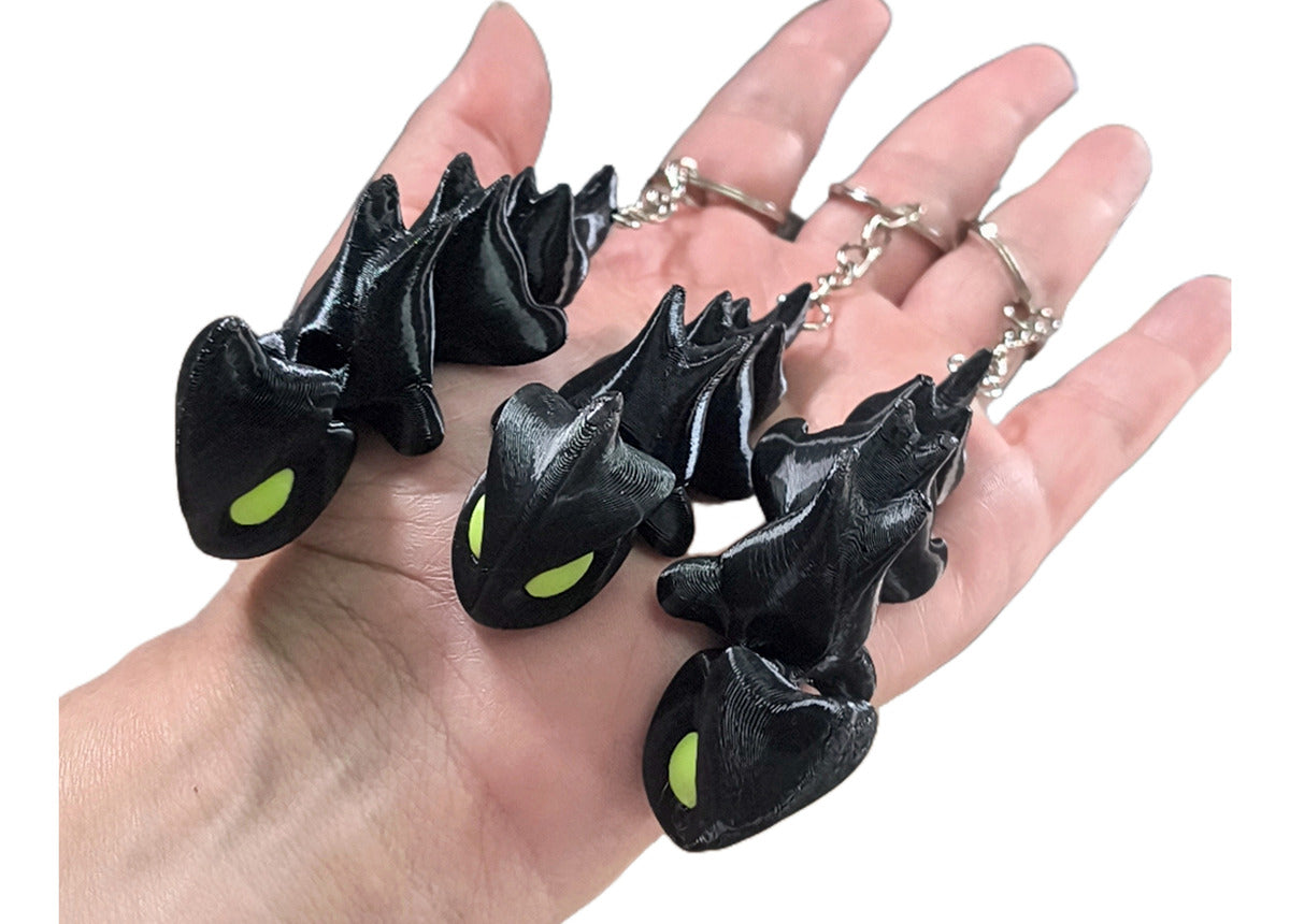 Toothless Dragon Keychain Kit - Articulated - 3 Units