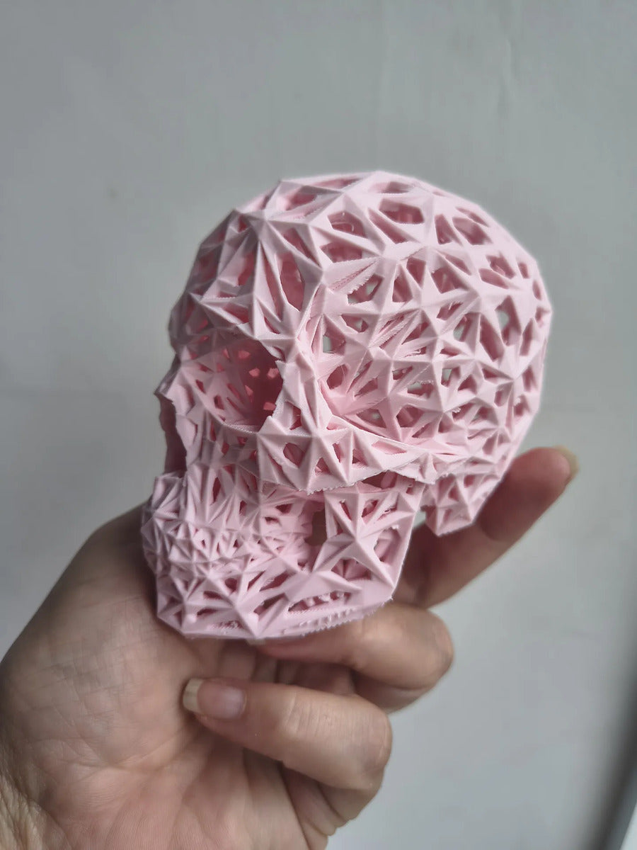 Escultura Caveira Estilo Veroni Tricolor 9x12cm Vazada Crâni