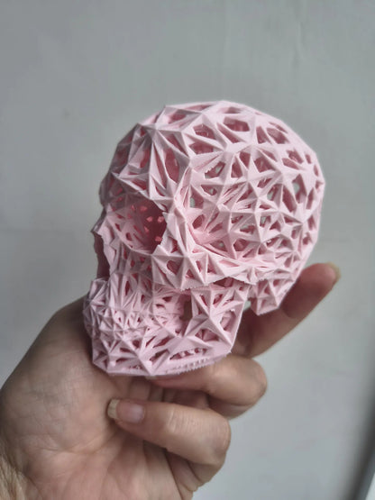 Escultura Caveira Estilo Veroni Tricolor 9x12cm Vazada Crâni