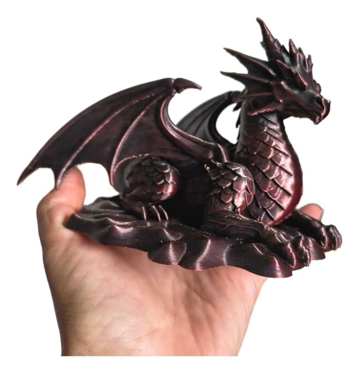Escultura Dragão Cor Tricolor Linha Premium Ouro Prata E Dou
