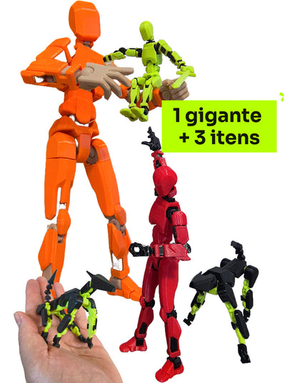 Boneco Dummy 13 Gigante Kit 3 Articulado 3d Figura De Açao