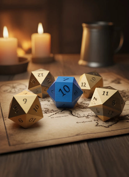 Kit 6 Dados D20 Faces Premium Rpg Jogos 3d 5cm 29g Colorido