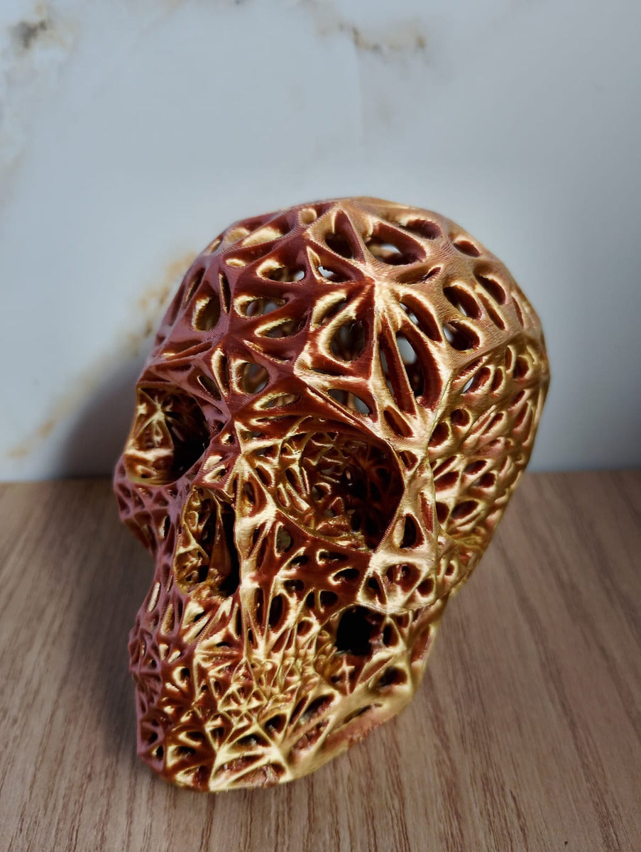 Escultura Caveira Estilo Veroni Tricolor 9x12cm Vazada Crâni