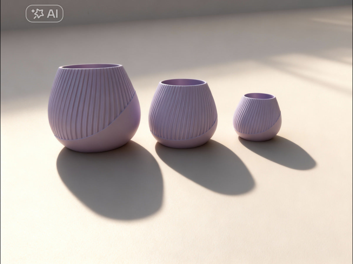 Kit 3 vasos 9,7,5 cm lilás