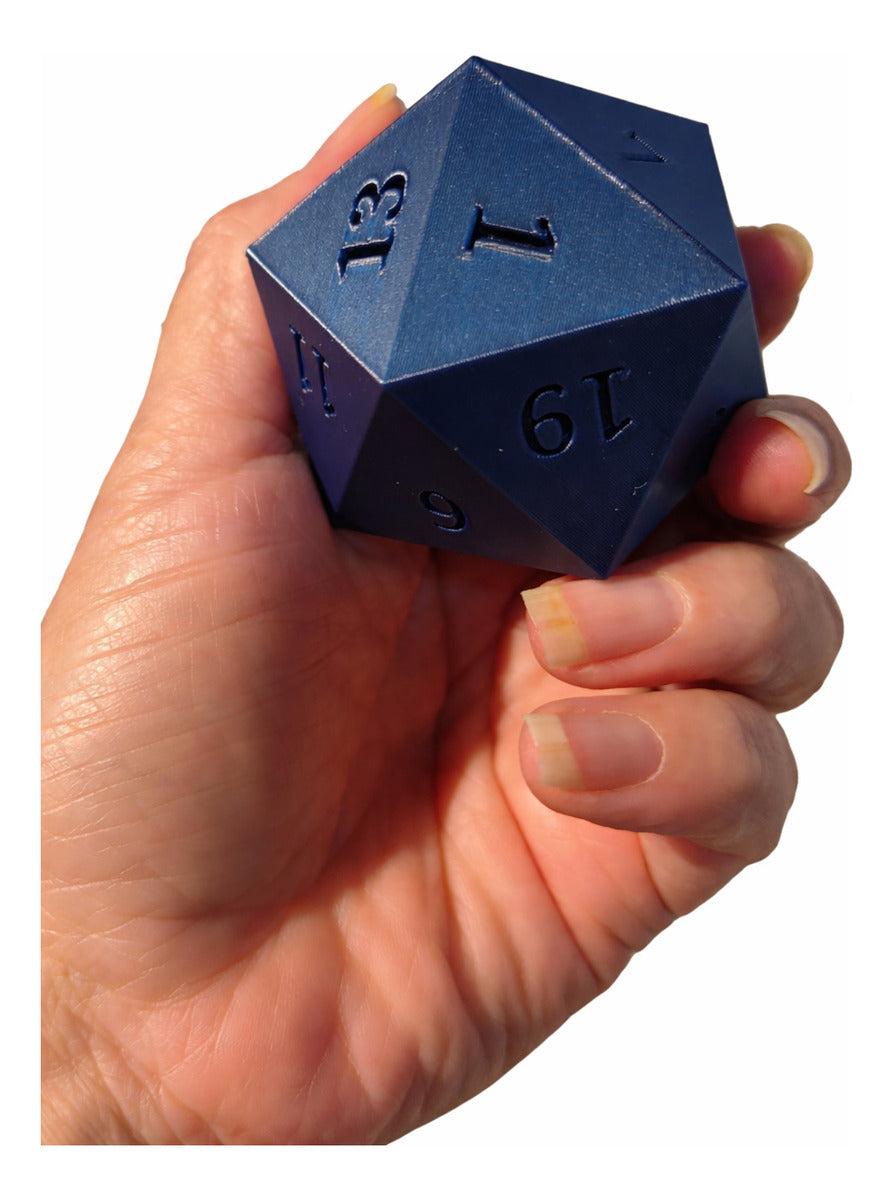 Dado D20 20 Faces - Premium Rpg Mesa Jogos 3d 5cm 29g Azul