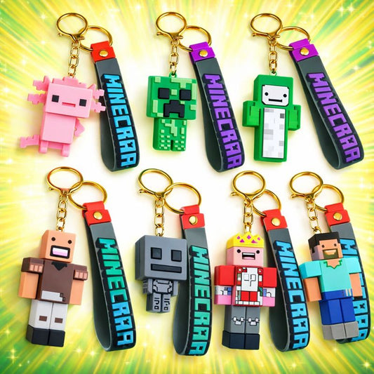 Chaveiro Minecraft Personagens Com Alça Emborrachada