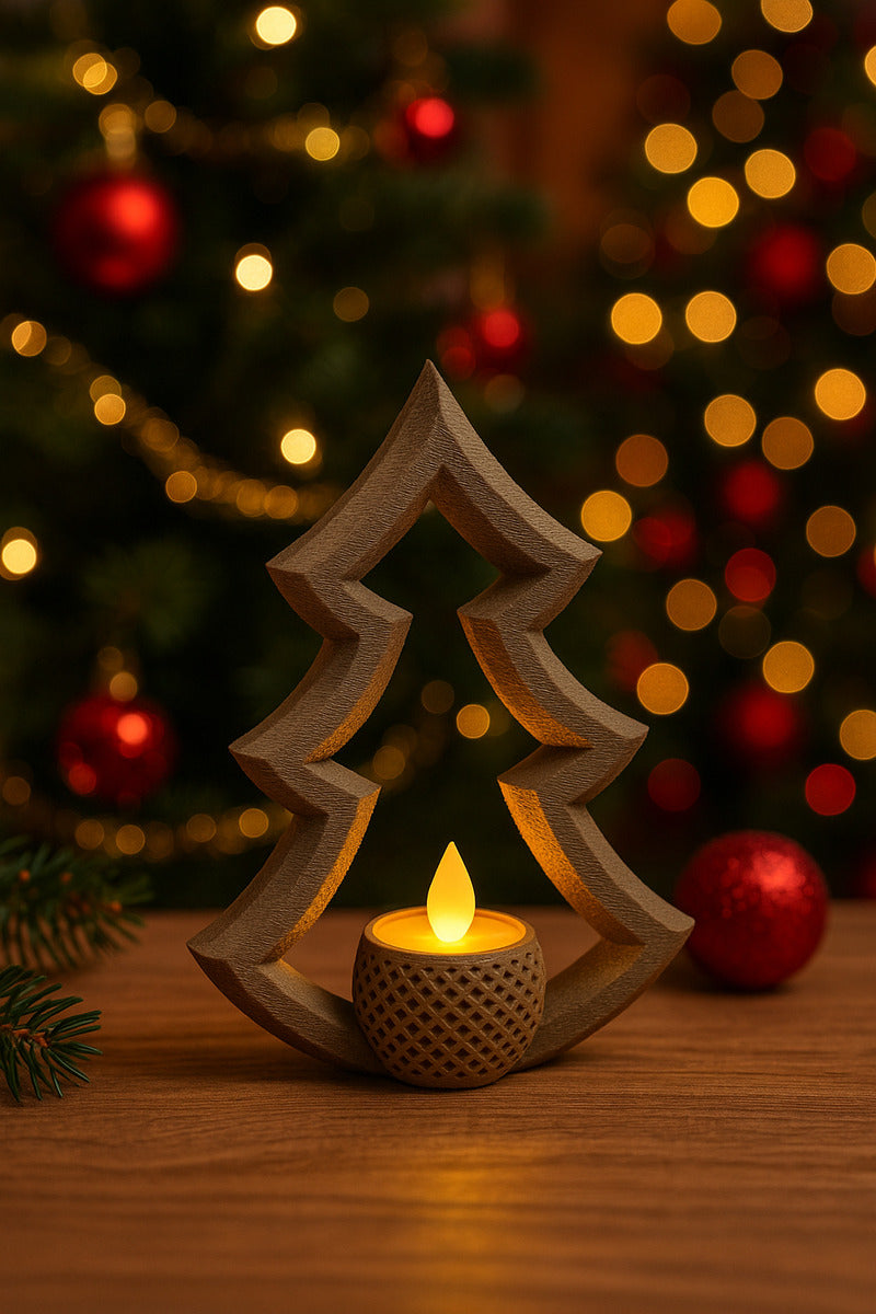 Brown Artificial Candle Christmas Tree Ornament
