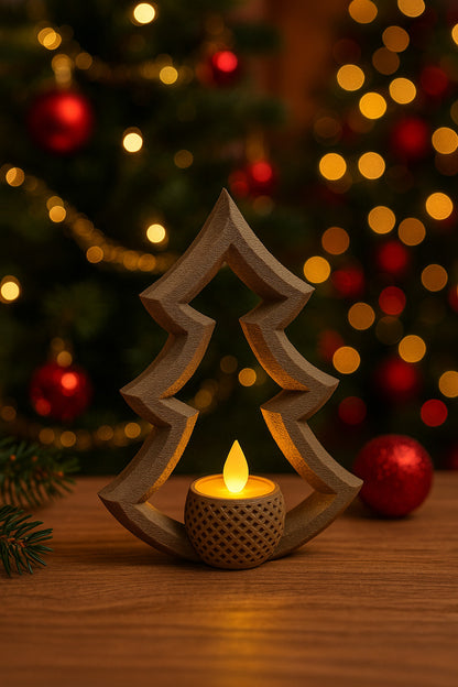 Brown Artificial Candle Christmas Tree Ornament