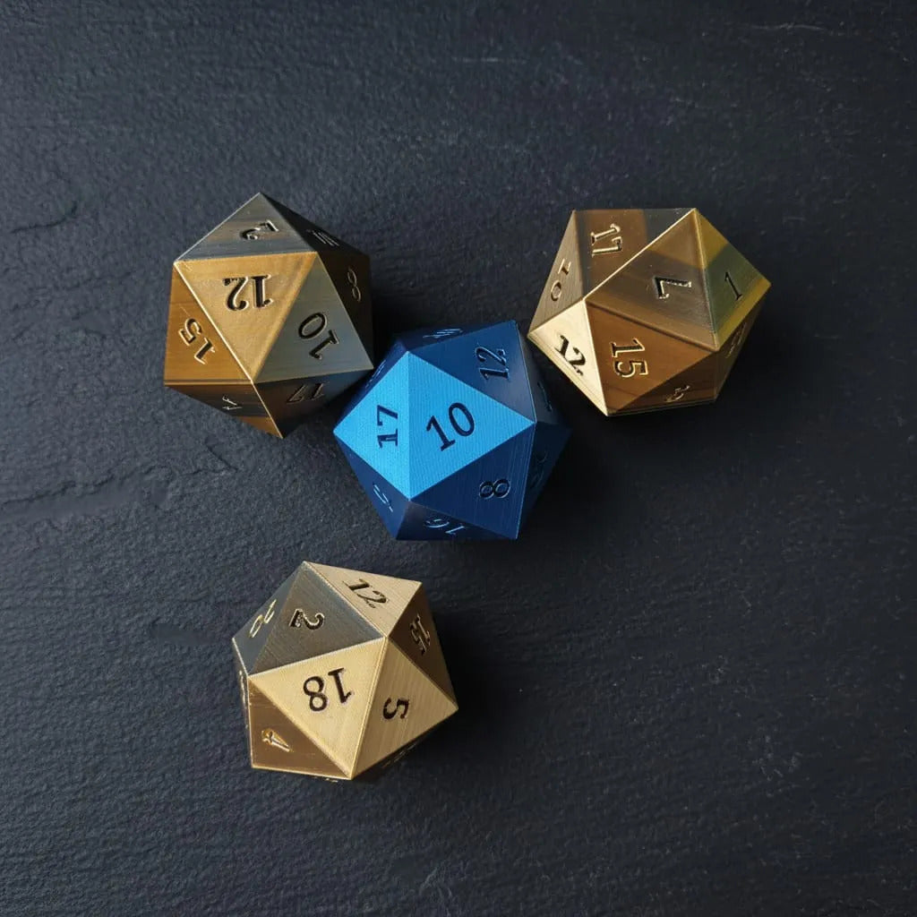 Kit 6 Dados D20 Faces Premium Rpg Jogos 3d 5cm 29g Colorido