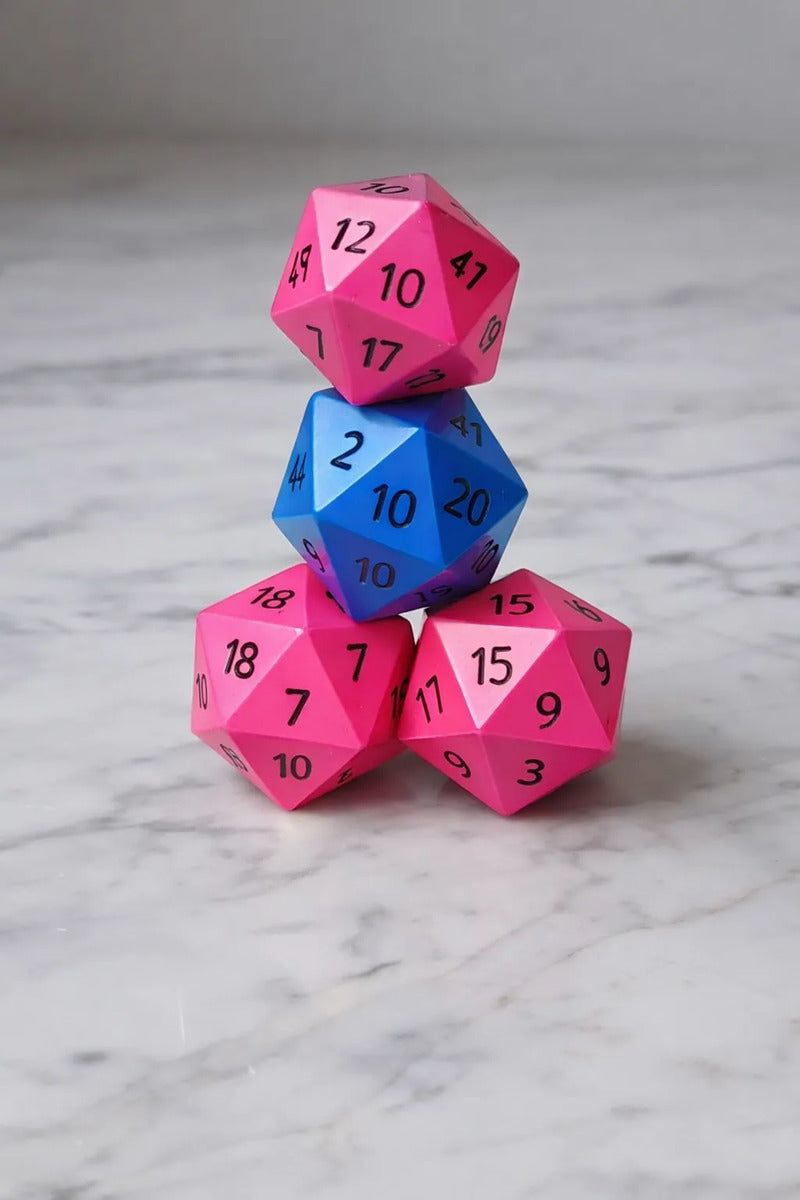 Kit 6 Dados D20 Faces Premium Rpg Jogos 3d 5cm 29g Colorido