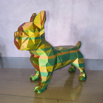 Escultura Cachorro Geométrico Tri Color – 25 cm