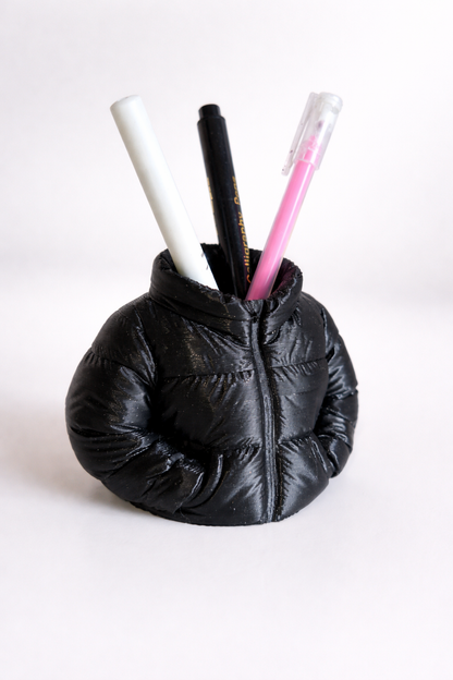 Porta-canetas E Porta-objetos De Mesa Design Puffer preta