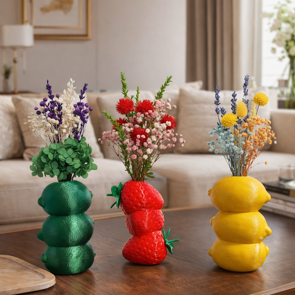 🍋✨ Vaso Decorativo Limão – Linha Frutas Florais | Kreate3D