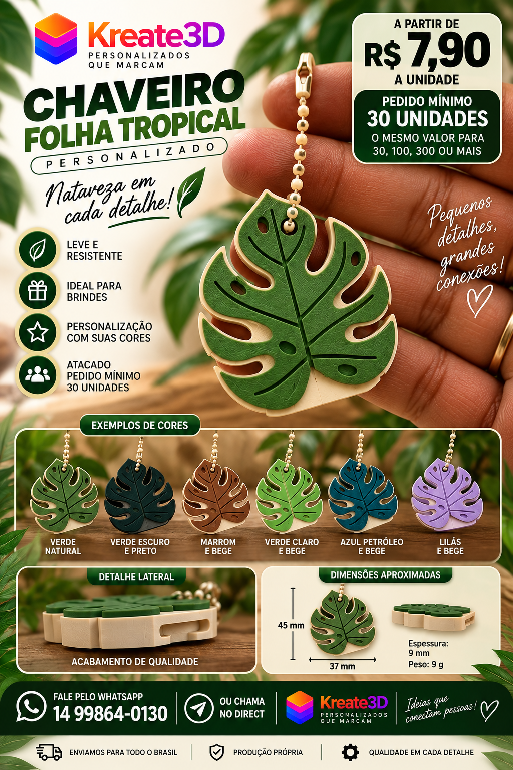 Abridor de latinha de 🌿 folhagem 30 unidades para atacado