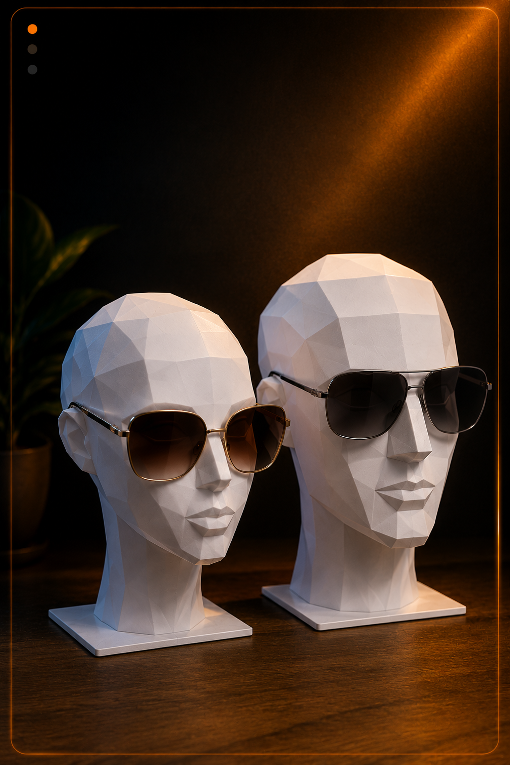 Escultura Cabeça Geometrica Suporte De Óculos E Fones Cabeça Masculina Cor Branca