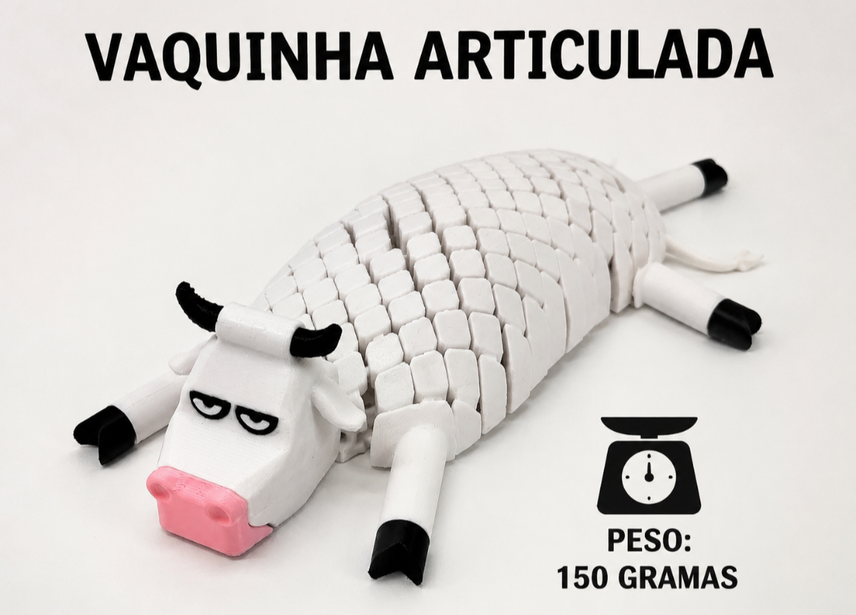 Decoração Articulada Vaquinha Mal Humorada Branco