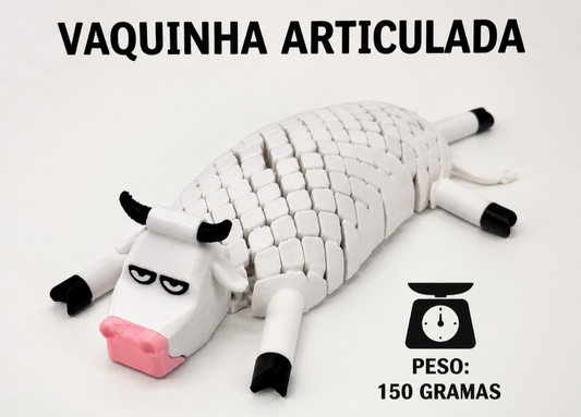 Decoração Articulada Vaquinha Mal Humorada Branco