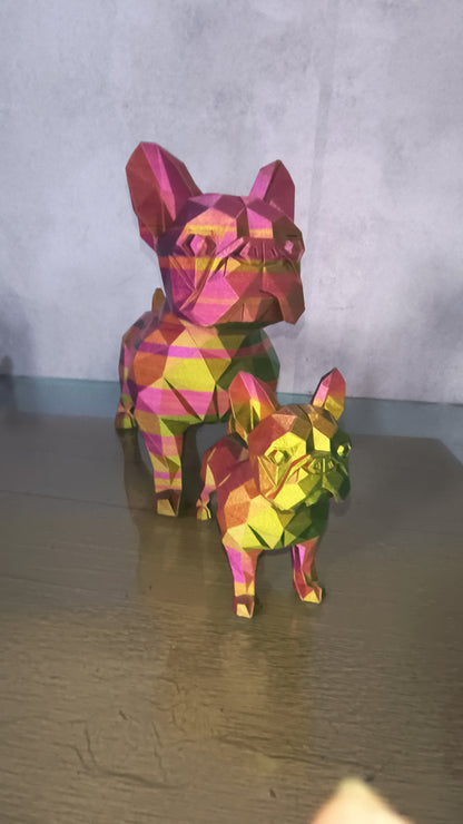 Escultura Cachorro Geométrico Tri Color – 25 cm