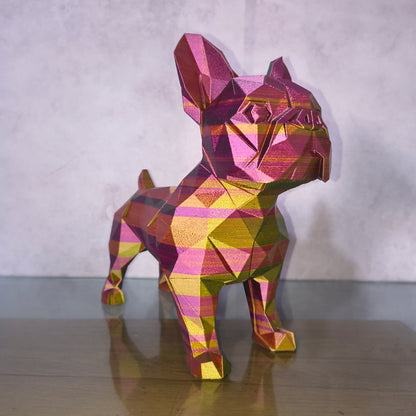 Escultura Cachorro Geométrico Tri Color – 25 cm