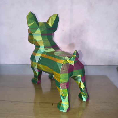 Escultura Cachorro Geométrico Tri Color – 25 cm