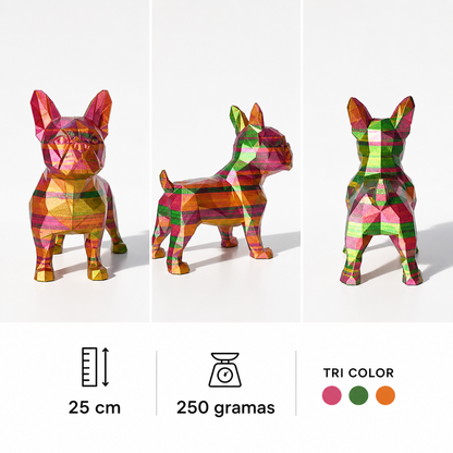 Escultura Cachorro Geométrico Tri Color – 25 cm