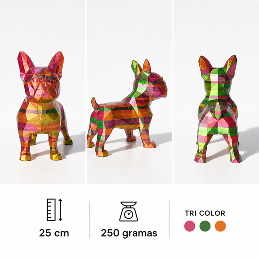 Escultura Cachorro Geométrico Tri Color – 25 cm