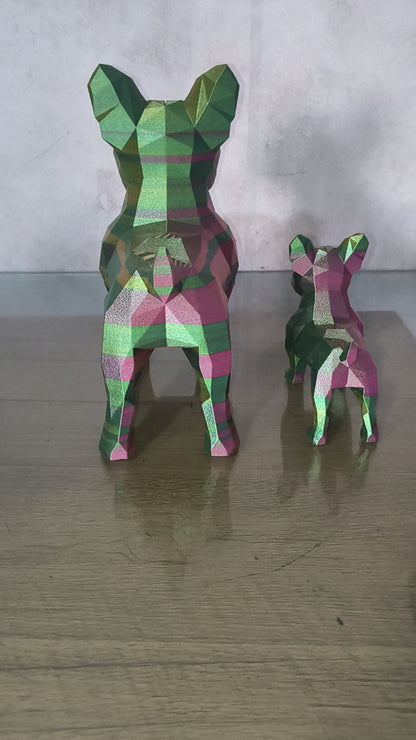 Escultura Cachorro Geométrico Tri Color – 25 cm