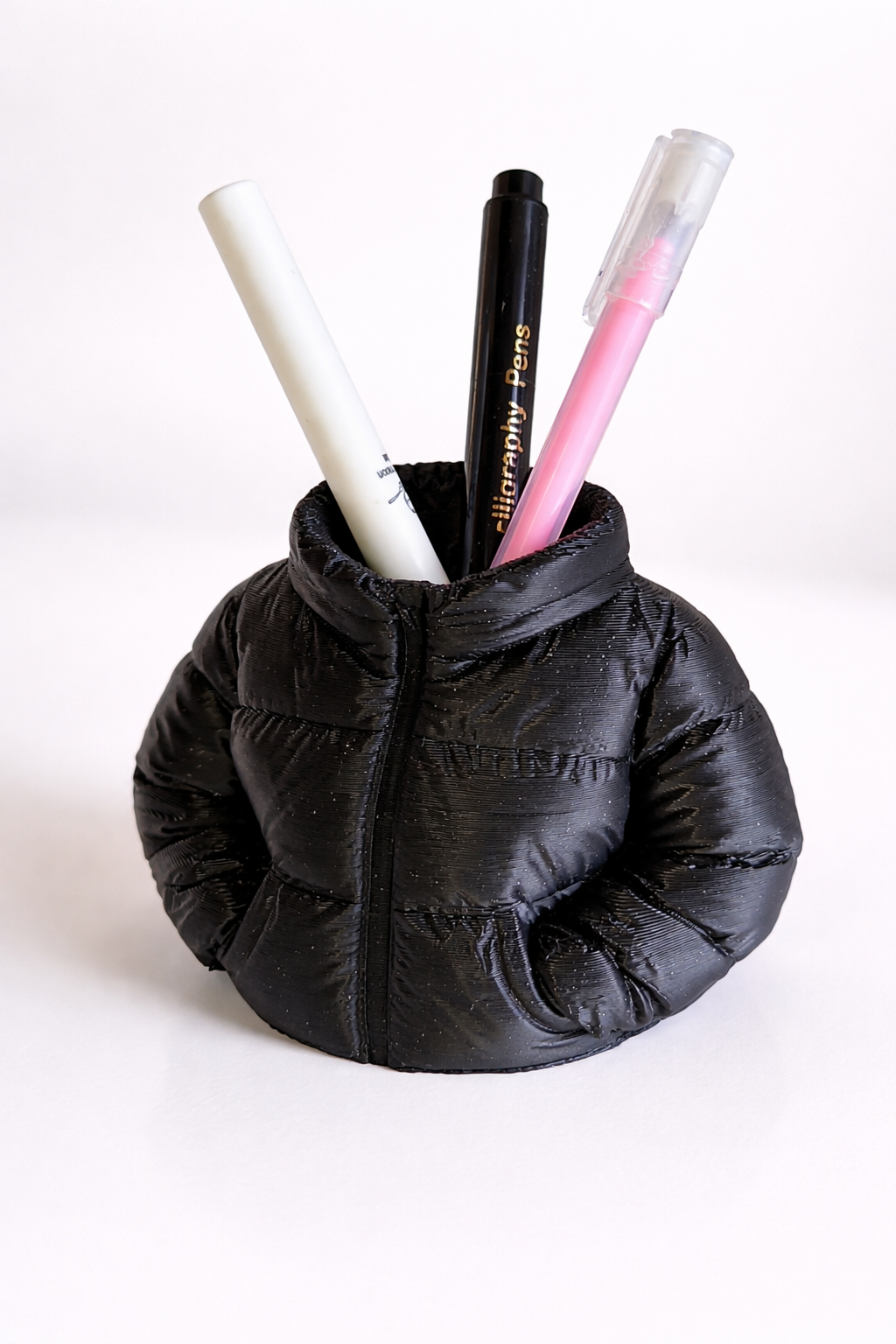 Porta-canetas E Porta-objetos De Mesa Design Puffer preta