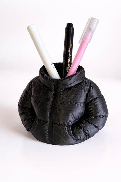 Porta-canetas E Porta-objetos De Mesa Design Puffer preta